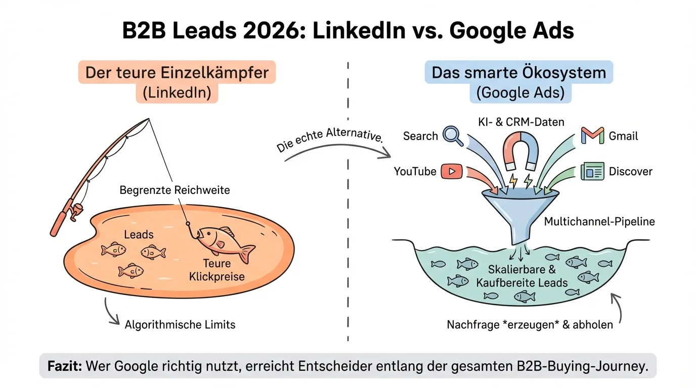 B2B Leads ohne LinkedIn: So nutzt du Google Ads für bessere Ergebnisse 2026